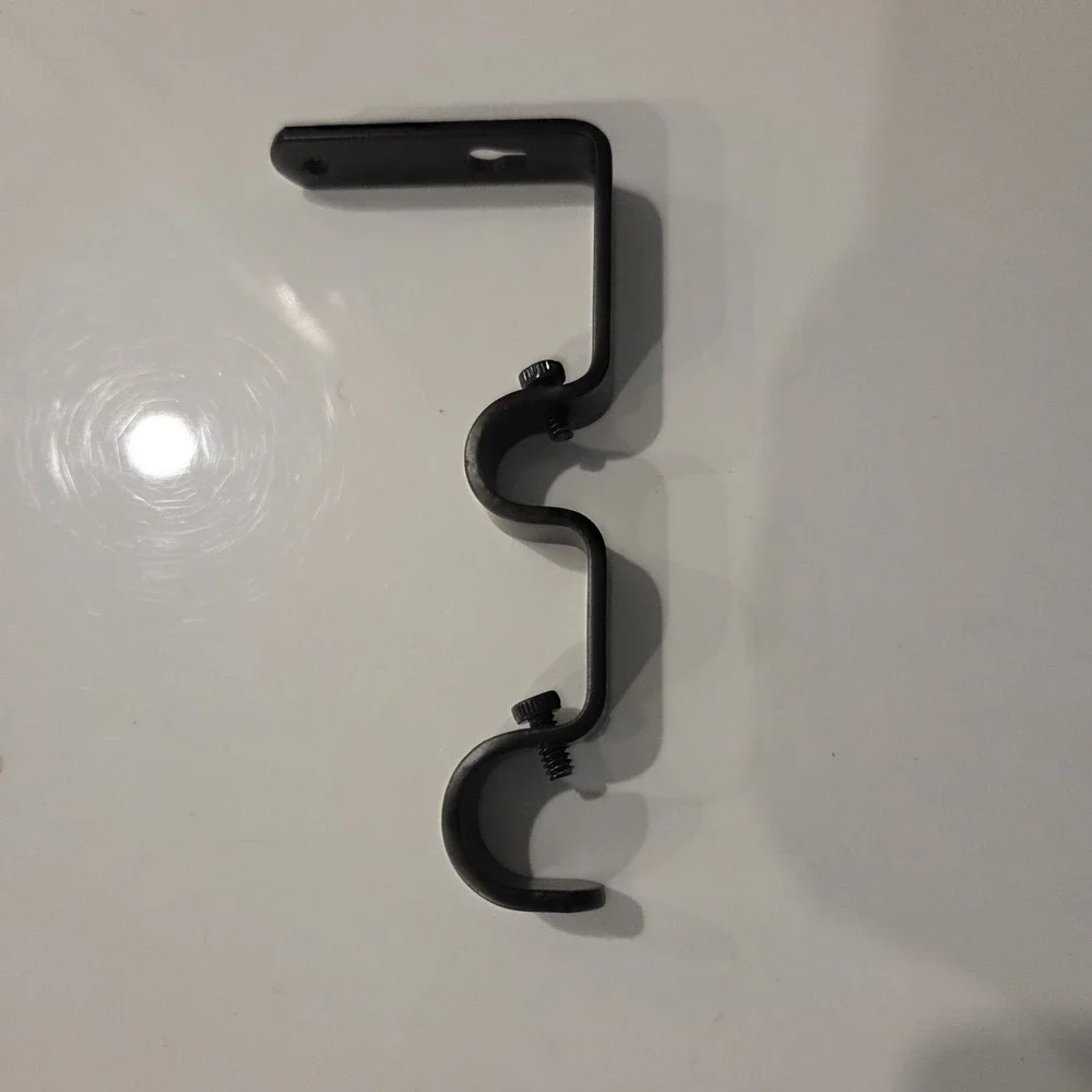 Double Curtain Rod Hanging Brackets Wall Mount 1 Curtain Rod Bracket Black